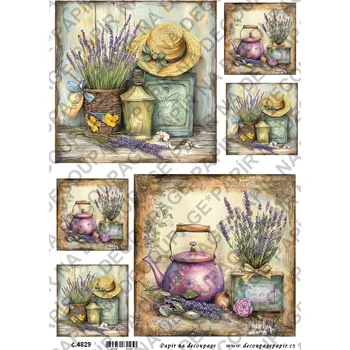 Výtvarný papír Rýžový papír, soft papír na decoupage - Zátiší - KB4829 Materiál: Soft, Rozměr: A4