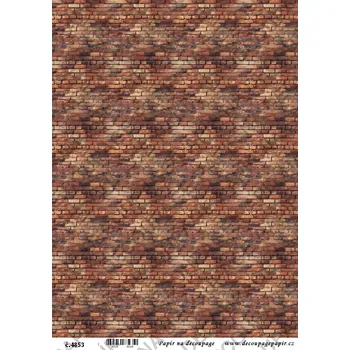 Výtvarný papír Rýžový papír, soft papír na decoupage - Cihly na domečky - KB4853 Materiál: Soft, Rozměr: A4