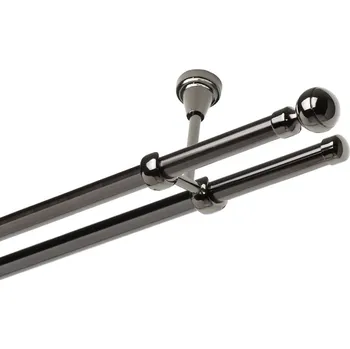 Garnýž Garnýž kovová dvouřadá 19mm Paola onyx 100 cm (do stropu / na tunýlek - bez kroužků)