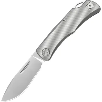 kapesní nůž KB Knives El Dorado Silver Bead Blast M390 Blade Sandblast Titanium Micro Millin KB469A
