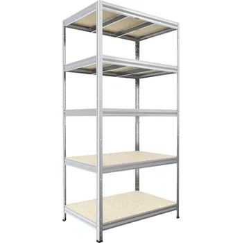 Dílenský regál Regál do spíže Biedrax 35 x 75 x 210 cm, pozink, 5 polic OSB 10 mm, nosnost 300 kg na polici