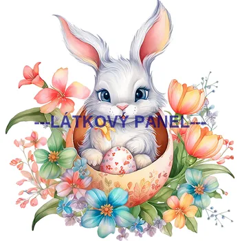 Látkový panel - Zajíček - VE-86 Velikost: 20x20cm, Materiál: Bavlna