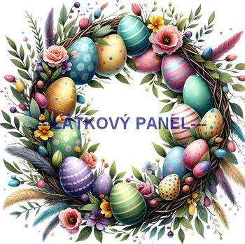 Látkový panel - Věneček jarní - VE-113 Velikost: 25x25cm, Materiál: Kočárkovina