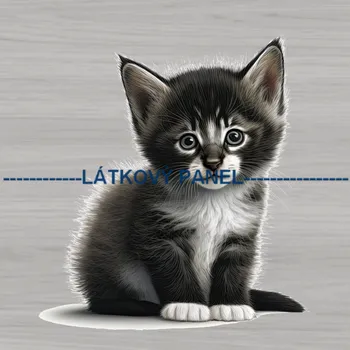 Látkový panel - Kočka - KČ-274 Velikost: 15x15cm, Materiál: Teplákovina nepočesaná