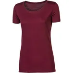 triko krátké dámské Progress ORIGINAL MERINO vínový melír