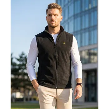 Pánská vesta Pánská fleecová vesta ALTISPORT ALM002518 ČERNOZLATÁ M