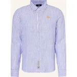 La Martina Pánská Lněná Košile Regular Fit, modrá / bílá, 44