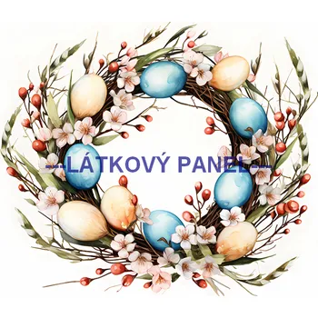 Látkový panel - Věneček jarní - VE-97 Velikost: 20x20cm, Materiál: Kočárkovina
