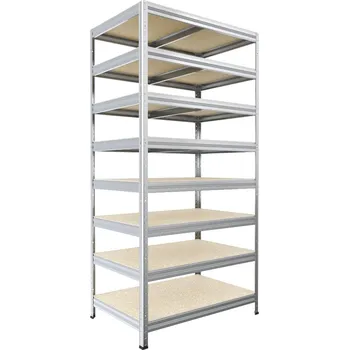 Dílenský regál Regál do sklepa Biedrax 35 x 75 x 210 cm, pozink, 8 polic OSB 10 mm, nosnost 200 kg na polici