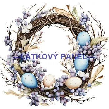 Látkový panel - Věneček jarní - VE-95 Velikost: 20x20cm, Materiál: Bavlna