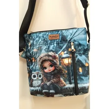 Kubeda Dívčí crossbody kabelka - kočárkovina - Holčička se sovičkou 1