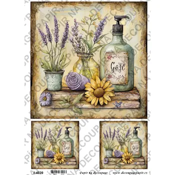 Umělecký papír Rýžový papír, soft papír na decoupage - Zátiší - KB4820 Materiál: Soft, Rozměr: A4