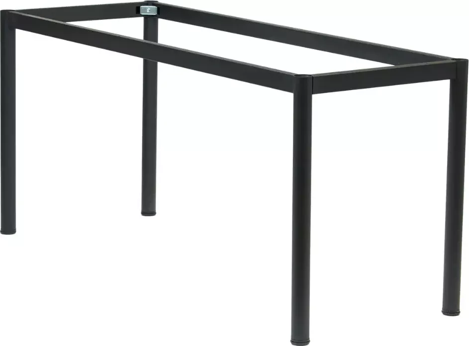 Celkové rozměry rámu: Délka 160 cm Šířka: 60 cm Výška: 77 cm Rám: Rozměr rámu: 25x50 mm Tloušťka oceli: 1,2 mm Průměr nohy: 5 cm Vlastnosti rámu: Černá barva Práškově lakovaný Vyrobeno z oceli Plastové nohy.