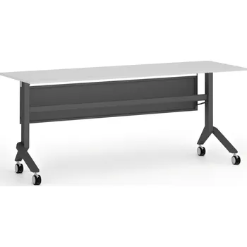 Psací stůl B2B Partner Mobilní stůl PRIMO MOVE, 180x60 cm, černá podnož, bílá