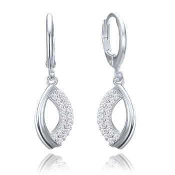 Souprava šperků MINET Elegantní stříbrné náušnice s bílými zirkony