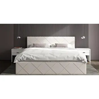 Postel Čalouněná postel CARO 140x200 s kovovým zdvižným roštem BÍLÁ