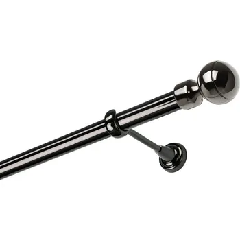 Garnýž Garnýž kovová jednořadá 25mm Paola onyx 120 cm (do stěny / na tunýlek - bez kroužků)