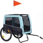 Skládací přívěs za kolo PawHut s bezpečnostními odrazkami a vodítkem, pro středně velké psy do 20 kg, 143 x 70 x 90 cm, světle modrá