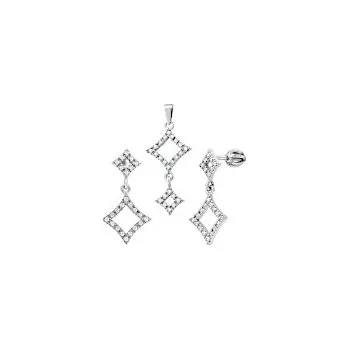 Souprava šperků Souprava bílé zlato Čtverce se zirkony