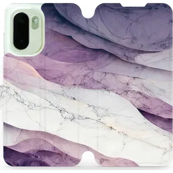 Pouzdro na mobilní telefon Flip pouzdro Mobiwear na mobil OnePlus 15R - VP31S, bílý a fialový mramor (Knížkové flip pouzdro, obal, kryt na mobil OnePlus 15R, tenký design, silikonová vanička, stojánek)