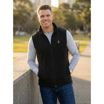 Pánská vesta Pánská fleecová vesta ALTISPORT ALM002518 ČERNOBÍLÁ XL