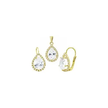 Souprava šperků Zlatá souprava Kapka se zirkony - 2