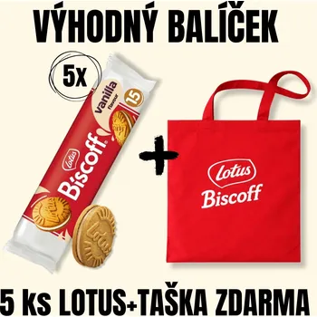 Čokoláda LOTUS BISCOFF Sušenky plněné krémem s vanilkovou příchutí 150 g 5 ks + LOTUS Taška ZDARMA