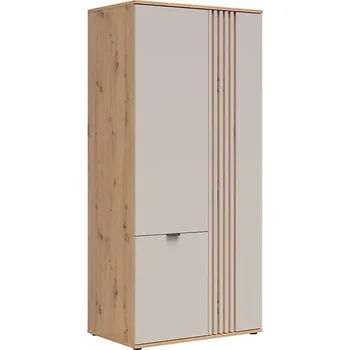 Šatní skříň Šatní skříň 90 Brevas - Black Red White - BRW Světlý dub 90.5x195.5 cm