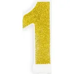 PartyDeco svíčka malá zlatá číslo 1