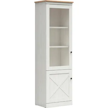 Knihovna Vitrína Frija - Black Red White - BRW Bílá 63x201 cm