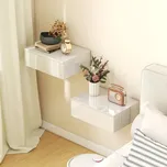 2 závěsné noční stolky 40 x 30 x 14 cm | bílé