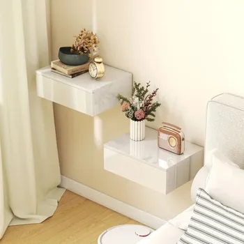 Noční stolek 2 závěsné noční stolky 40 x 30 x 14 cm | bílé