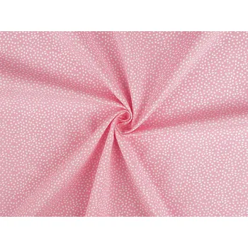 Galanterie Bavlněná látka / plátno tečky, barva 1 růžová sv.