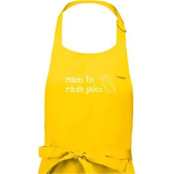Kuchyňská zástěra Mám tě ráda jako sůl - Dámská zástěra na vaření - Univerzální velikost ( Žlutá )