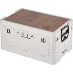 Skládací box NILS Camp NCB4002 2v1 s víkem a dřevěnou deskou 32L béžový