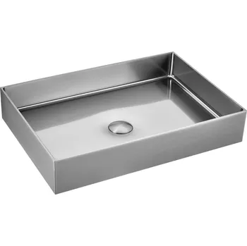 Umyvadlo Swiss aqua technologies Umyvadlo na desku v barvě nerezu SAT Aurum 55x38 cm bez přepadu SATAUR5538BS