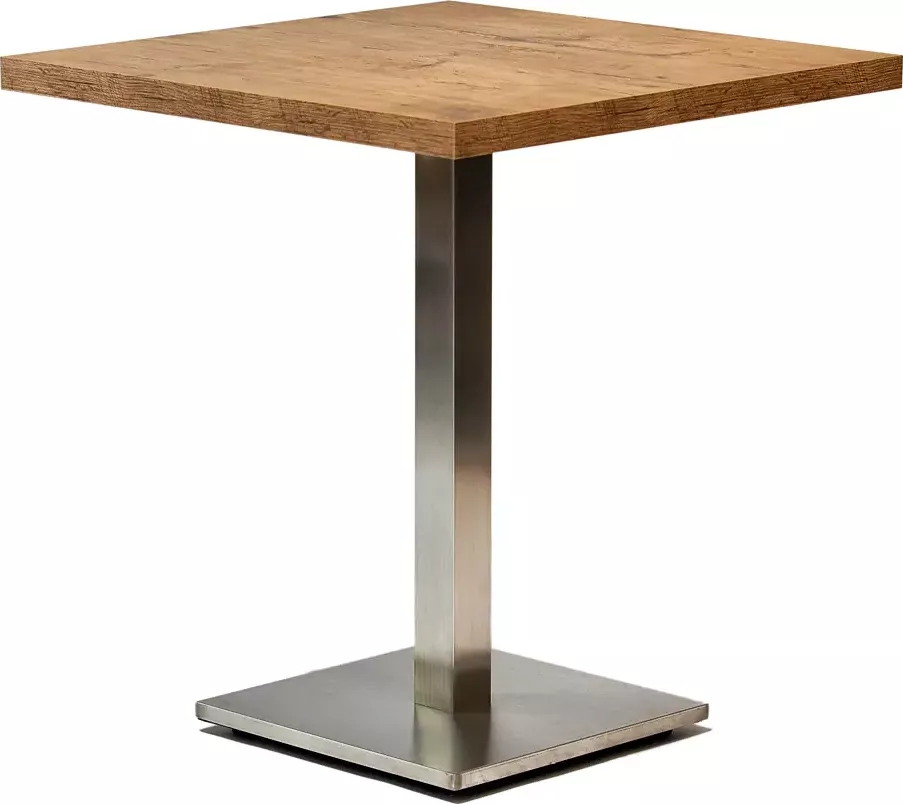 ARP177 barový kavárenský stůl 68x68cm - dub sonoma je perfektním řešením pro stravovací zařízení a kavárny. Elegantní design dodá eleganci každé kavárně, jídelně a restauraci. Pevný a stabilní podstavec z oceli a silná deska působí masivním dojmem stolu.