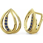 Couple, Visací náušnice Lacrima, žluté zlato s tmavě modrými zirkony, 585-66-3-0409.0Z00.0.00.002.08