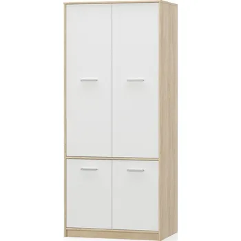Komoda Šatní skříň TIPS 4D dub sonoma/bílá mat