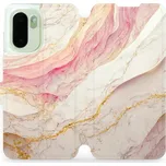 Flip pouzdro Mobiwear na mobil OnePlus 15R - VP32S, růžový a zlatavý mramor (Knížkové flip pouzdro, obal, kryt na mobil OnePlus 15R, tenký design, silikonová vanička, stojánek)