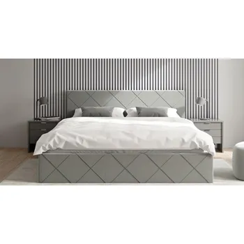 Postel Čalouněná postel CARO 160x200 s kovovým zdvižným roštem ŠEDÁ