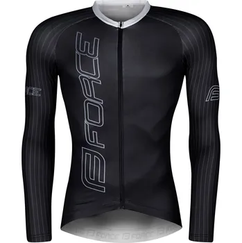 cyklistický dres Dres FORCE Team Pro dlouhý rukáv černo-šedý L