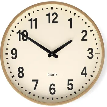 Hodiny Nedis CLWA2226WD - Nástěnné hodiny pr. 30,8 cm 1xAA dřevo