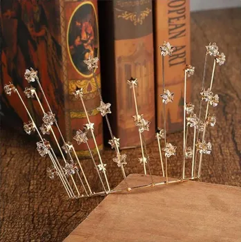 Party dekorace Dortisimo Nejedlá dekorace kovová Koruna zlatá s hvězdami