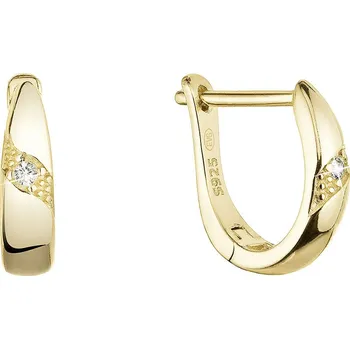 Náušnice EVOLUTION GROUP CZ Pozlacené stříbrné náušnice se zirkonem - 11460.1