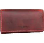 Celá kožená středně velká temně červená bytelná peněženka Bull Burry (RFID)