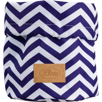 Kosmetická taška Pleva Kosmetický látkový vak - organizér, modrobílé klikaté pruhy, výška 21 cm, průměr 16 cm