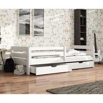 Dětsný nábytek Dětská postel z masivu EGO se šuplíky - 200x90 cm - bílá
