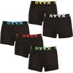 Styx 5PACK pánské boxerky sportovní guma černé (5G9601) M