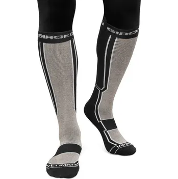 Pánské ponožky SIROKO Snowboardové ponožky z vlny SRX FEND Sand Černá L ČERNÁ